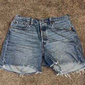 Levi's 501 mid length Blue Jean Shorts